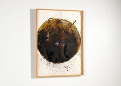 Grande peinture encadrée d'une planète par Thierry Despont