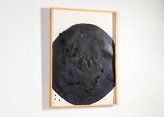 Grande peinture encadrée d'une planète par Thierry Despont