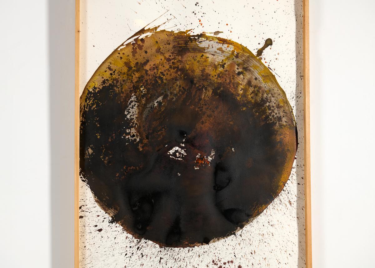 Américain Grande peinture encadrée d'une planète par Thierry Despont en vente