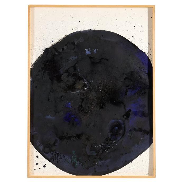 Grande peinture encadrée d
une planète par Thierry Despont