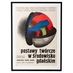 Cartel grande enmarcado de la exposición polaca