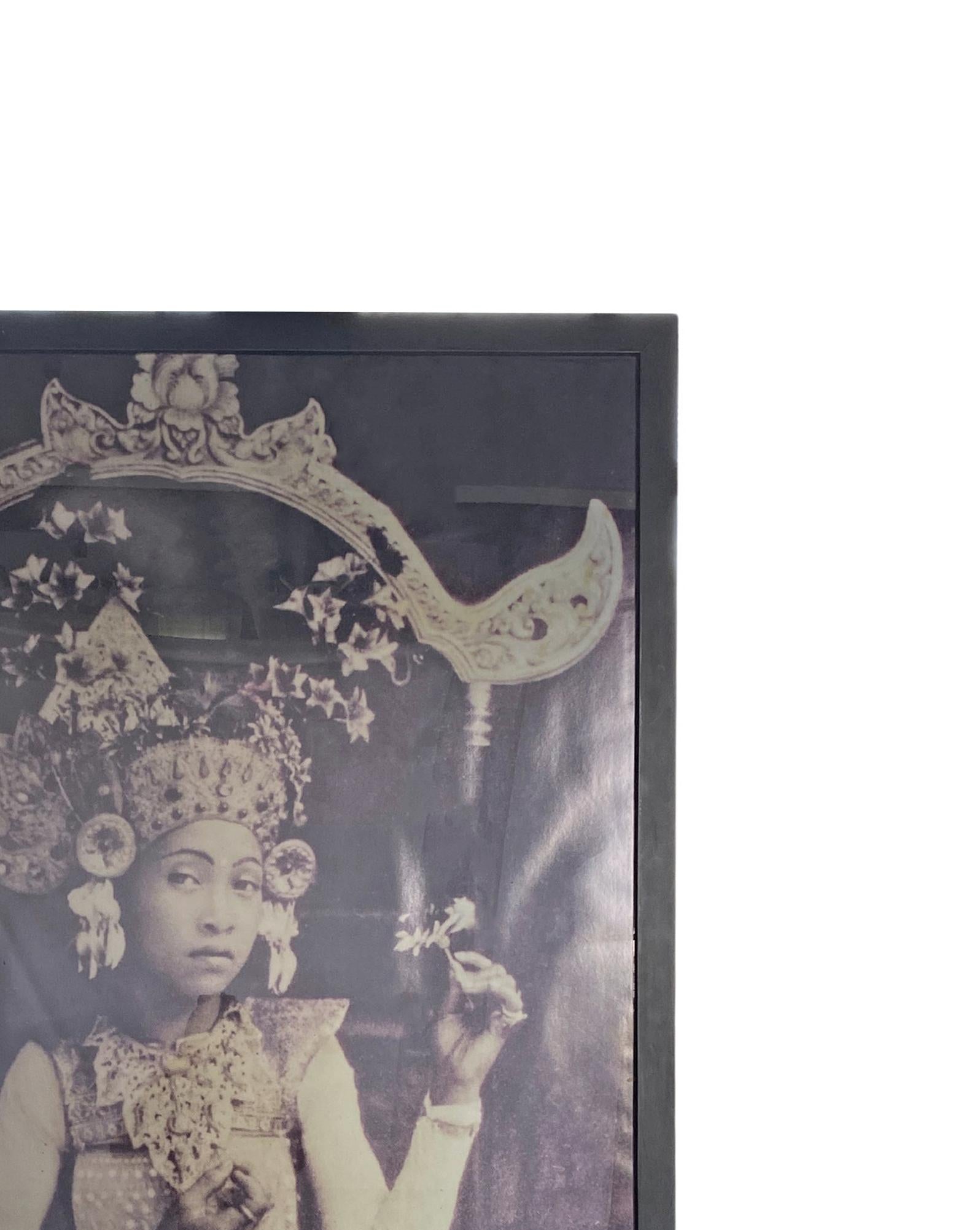 Other Framed Portrait of Balinese Girl in Ceremonial Attire Black & White