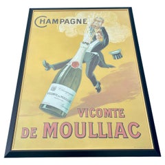 Gran Cartel Enmarcado Para Champán Vizconde de Moulliac