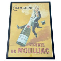 Large Framed Poster For Champagne Vicomte de Moulliac
