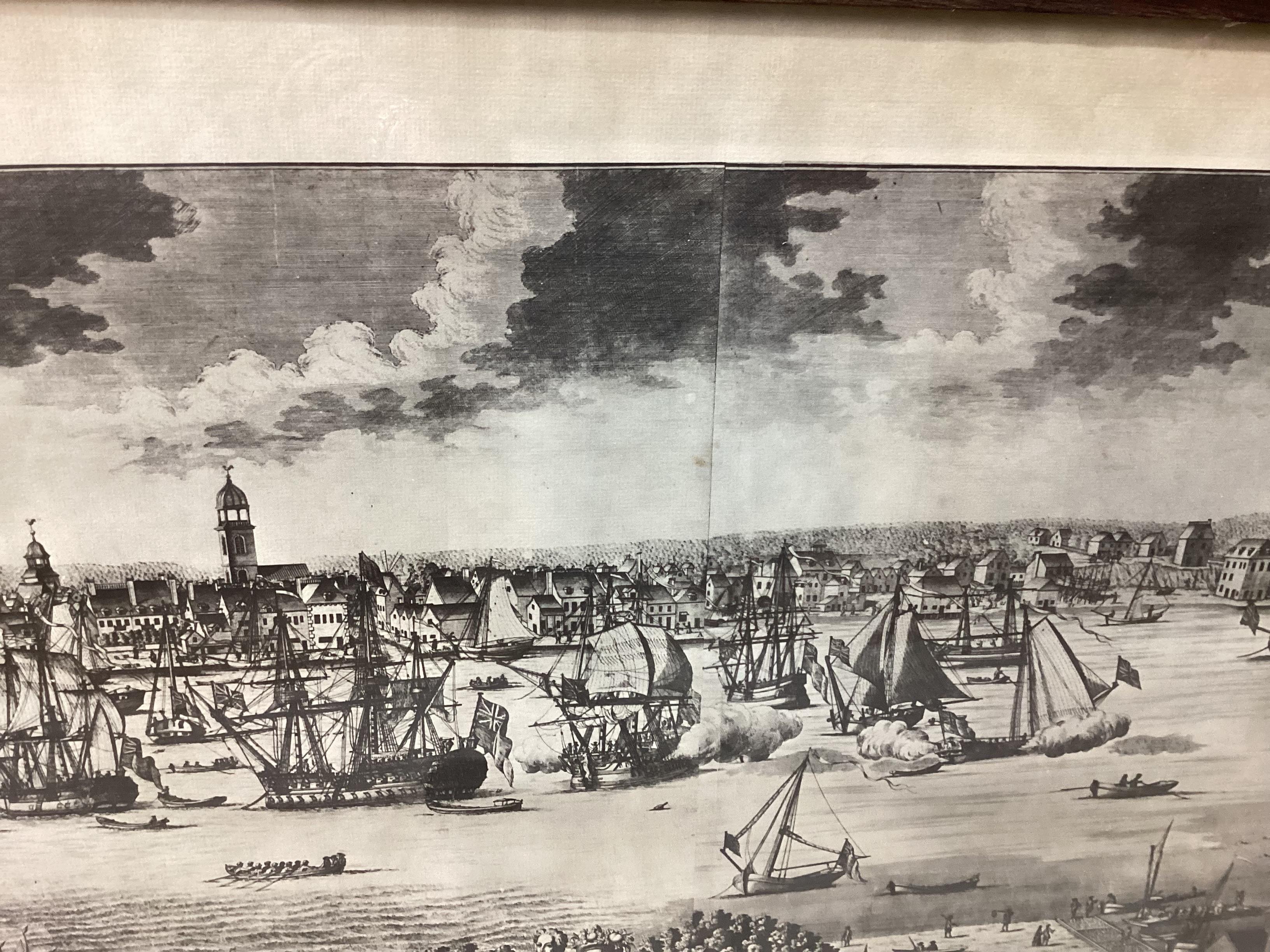 19th Century Large Framed Print of Early NYC referred to as The Burgis View 1717 For Sale