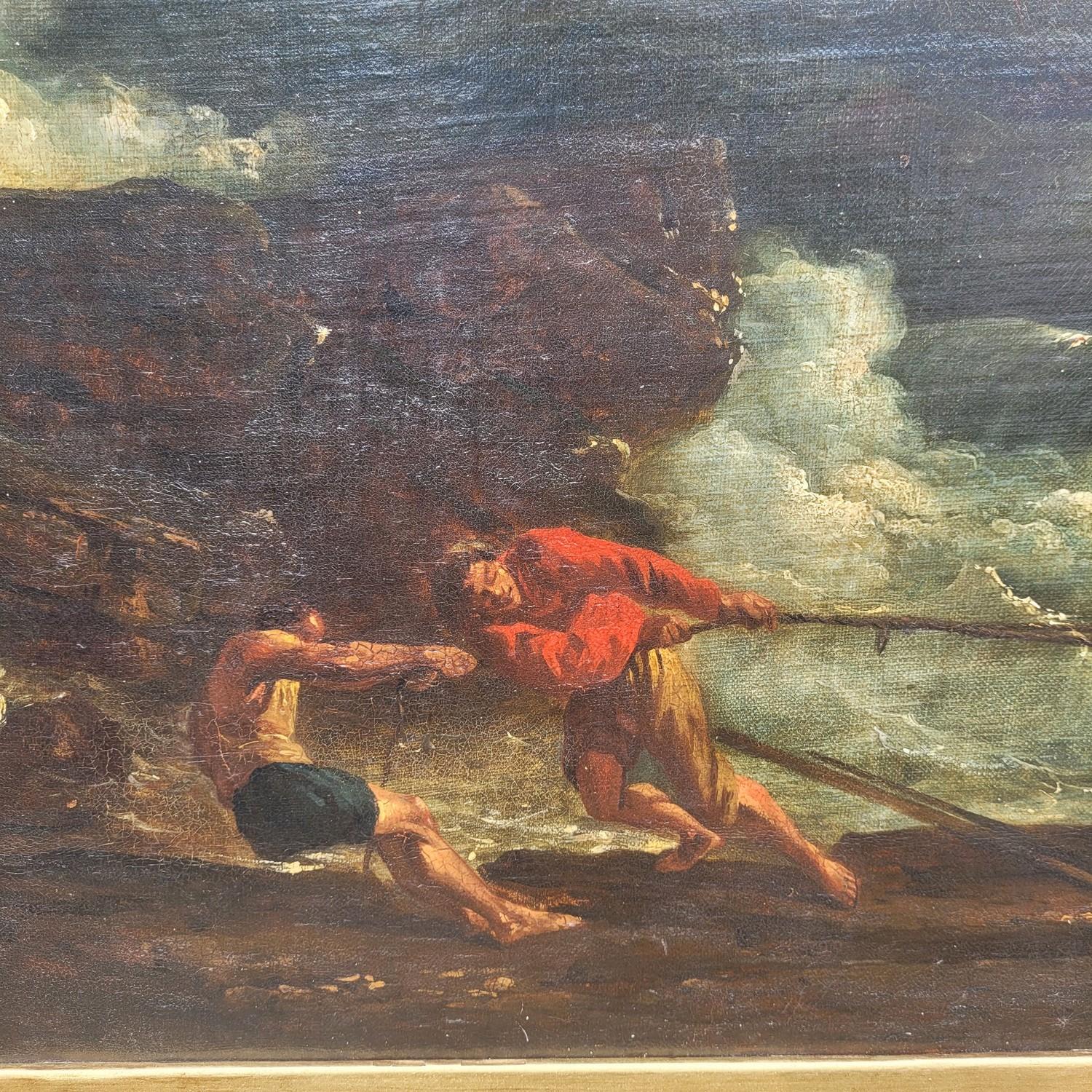 Large Framed Seascape In The Style Of Vernet, Late 17th/early 18th Century (Stuck) im Angebot