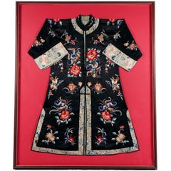 Large Framed Stunning Antique Chinese Embroidered Robe Qing Dynasty