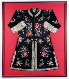 Large Framed Stunning Antique Chinese Embroidered Robe Qing Dynasty