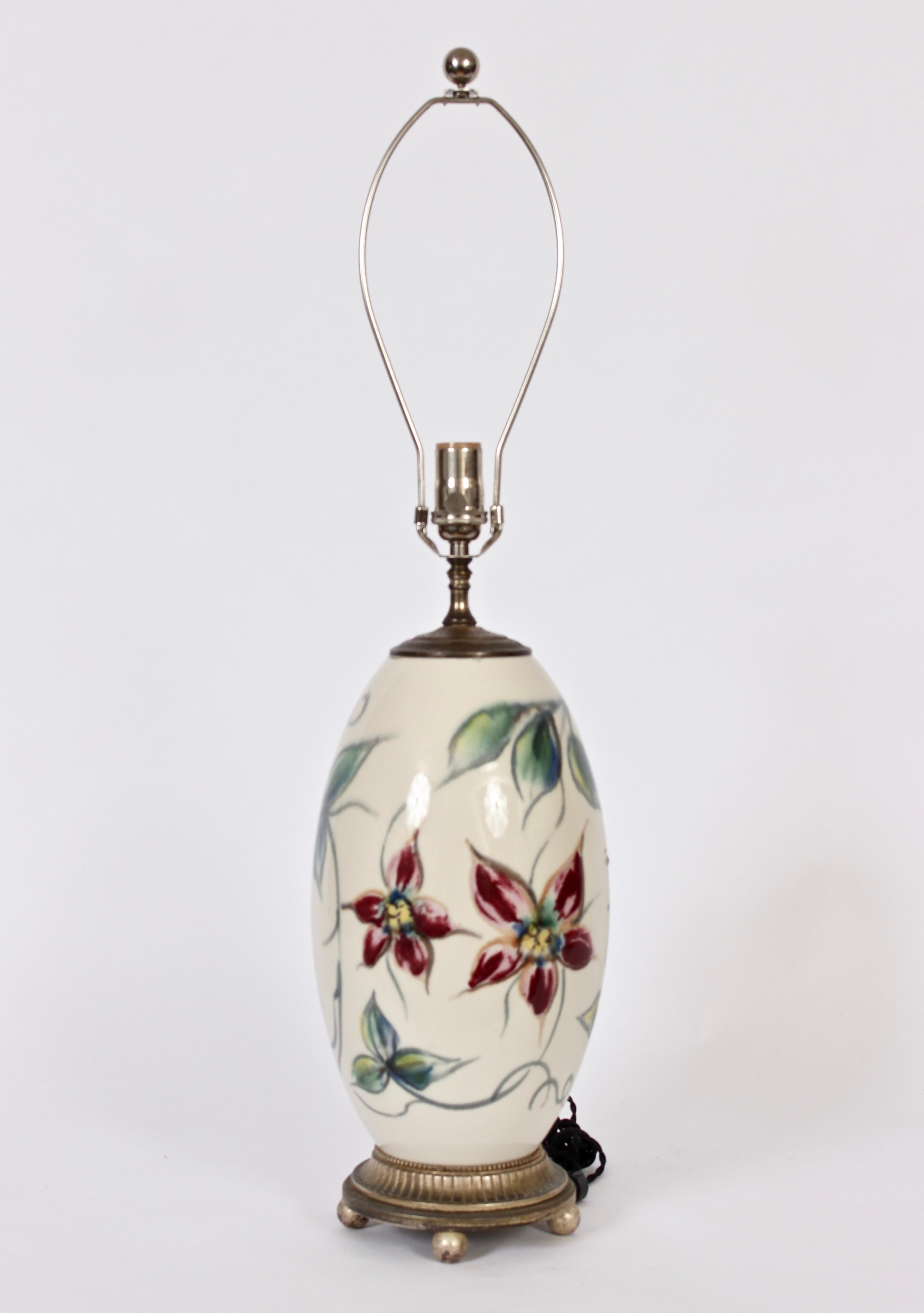 antique ceramic lamps with flowers