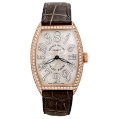 Large Franck Muller Crazy Hours 5850 18 Karat Gold Diamonds Watch Wristwatch