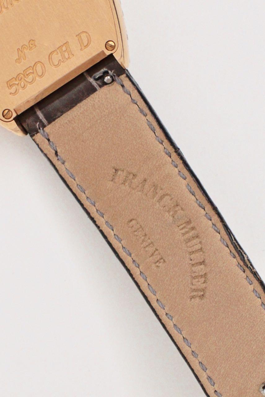 Large Franck Muller Crazy Hours 5850 18 Karat Gold Diamonds Watch Wristwatch In Excellent Condition For Sale In Sydney, NSW