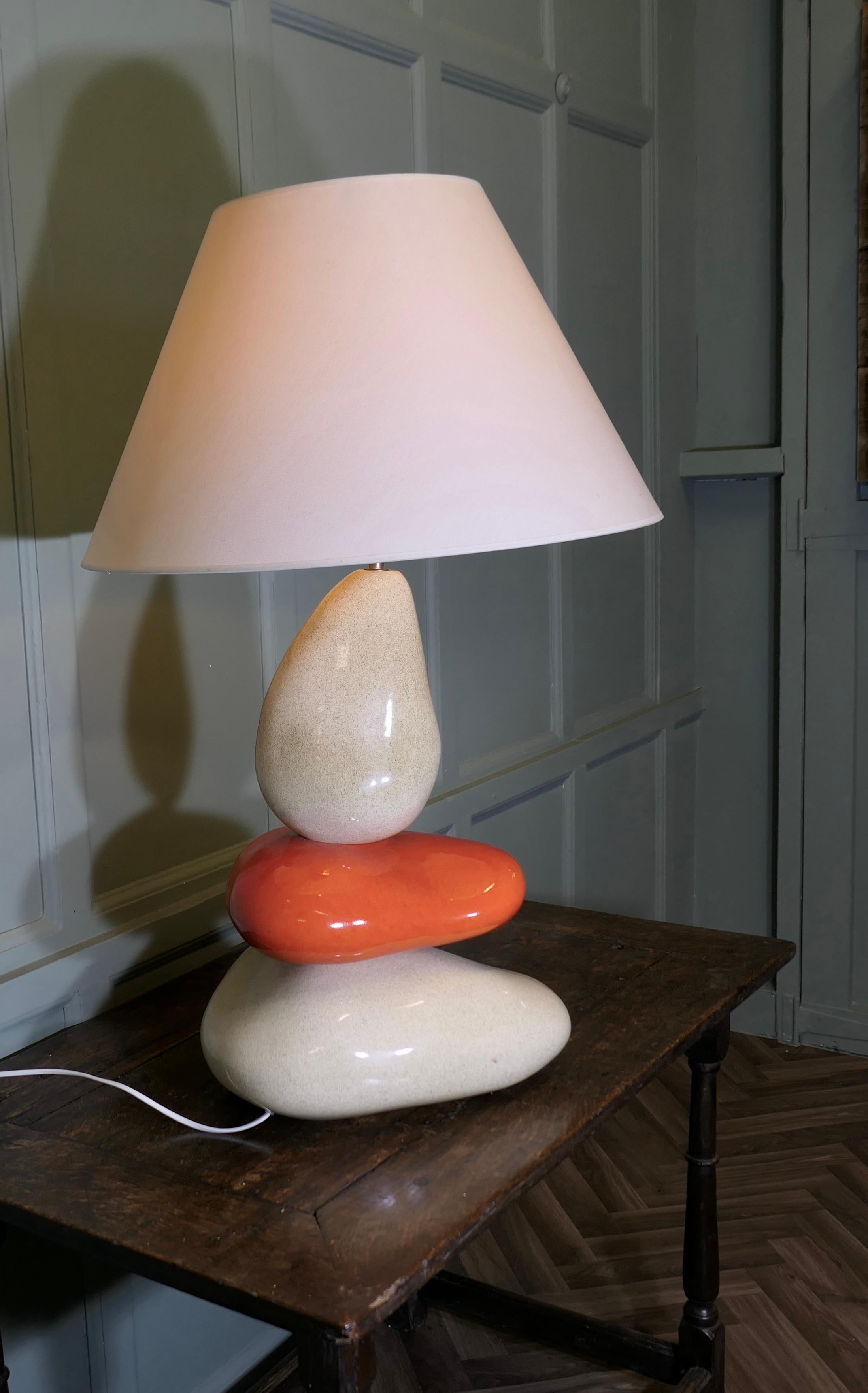 Mid-Century Modern Large Francois Chatain Pebble Lamp from France  A Charming piece For Sale