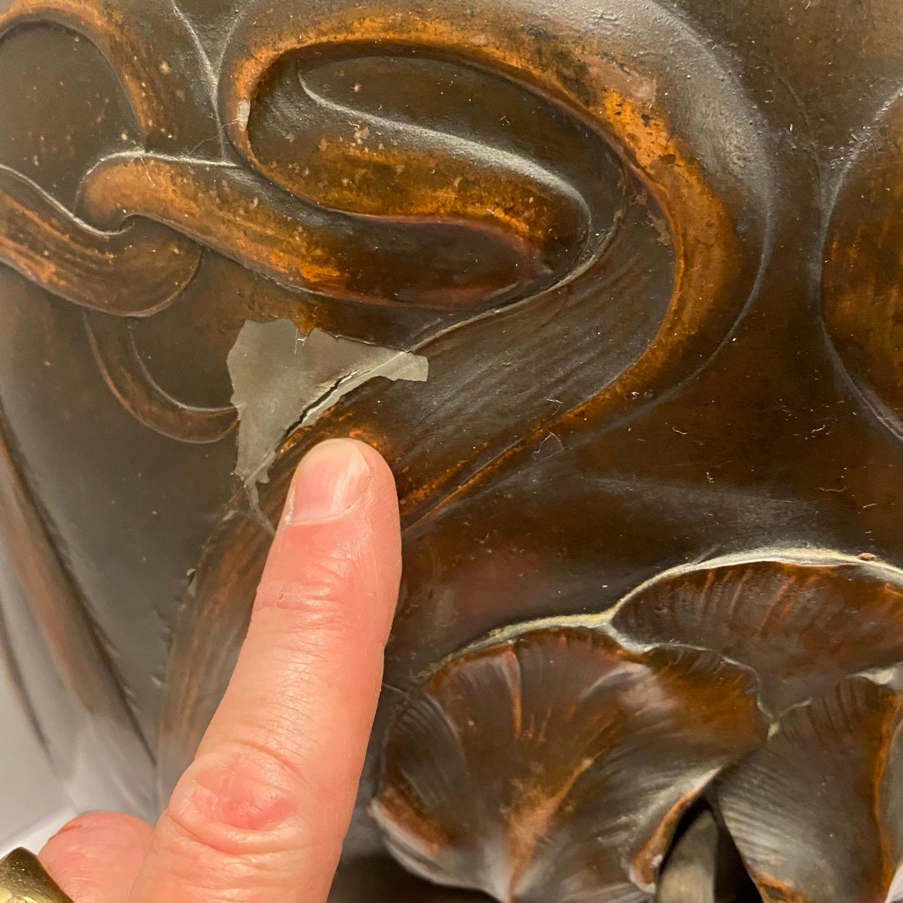 Gran jarrón de metal Art Nouveau François Moreau en venta 6