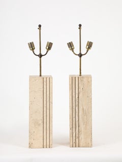 Lámparas grandes de travertino Fratelli Martelli, Italia Años 60