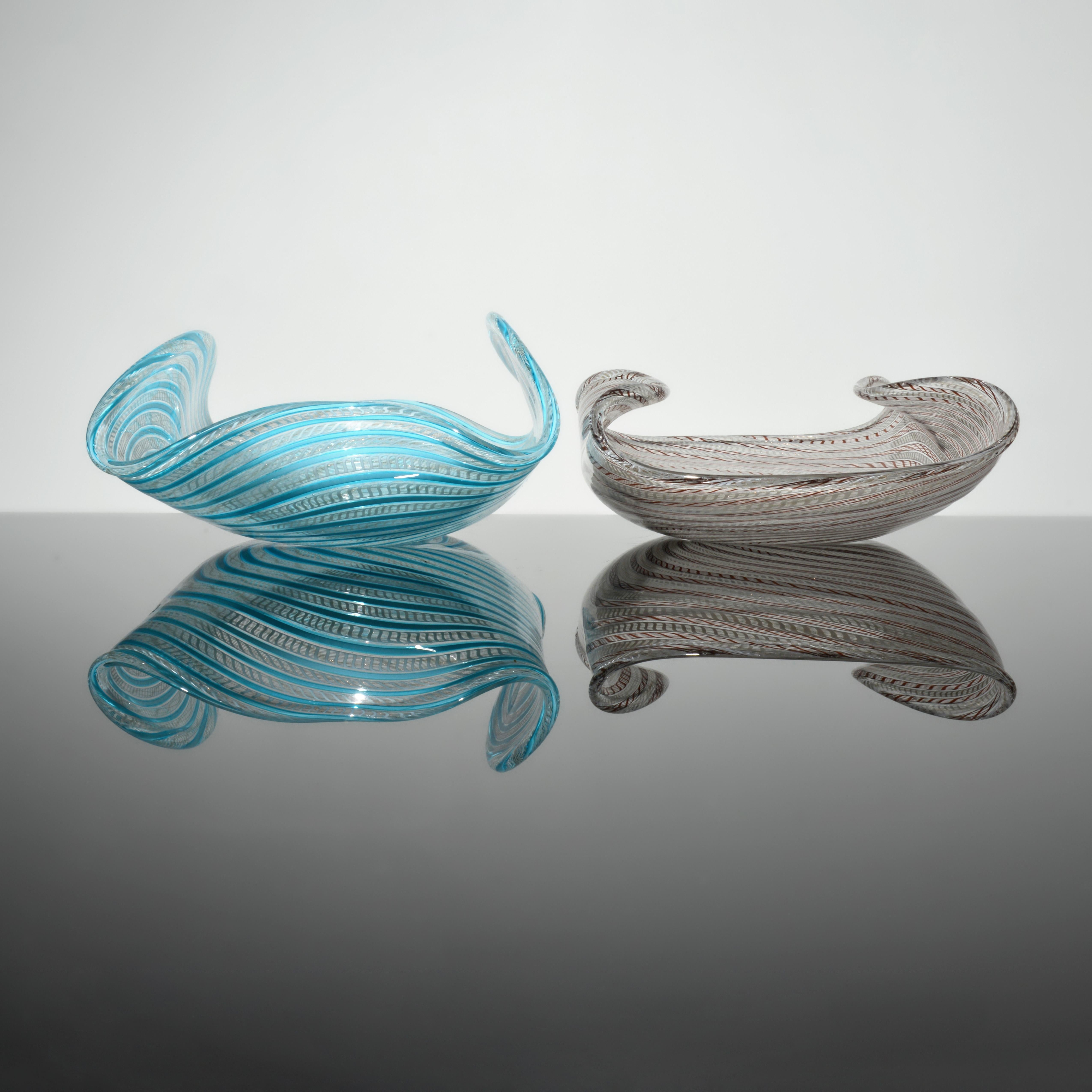Large Fratelli Toso MEZZA FILIGRANA Bowl, Leslie Pina Collection For Sale 3