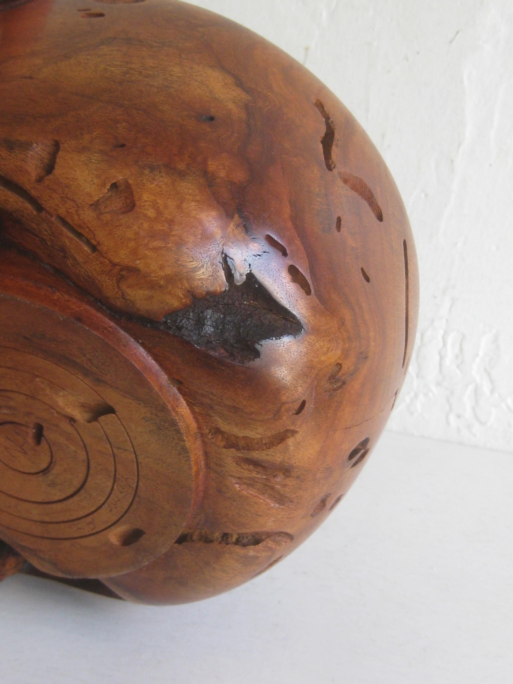 Large Freeform Mesquite Wood Organic Live Edge Bowl Vase by Norman Harrison For Sale 5