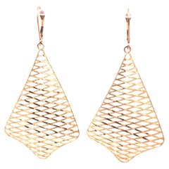 Large Freeform Gold Net Earrings in 14k Yellow Gold Large Freeform Gold Net Earrings in 14k Yellow Gold
