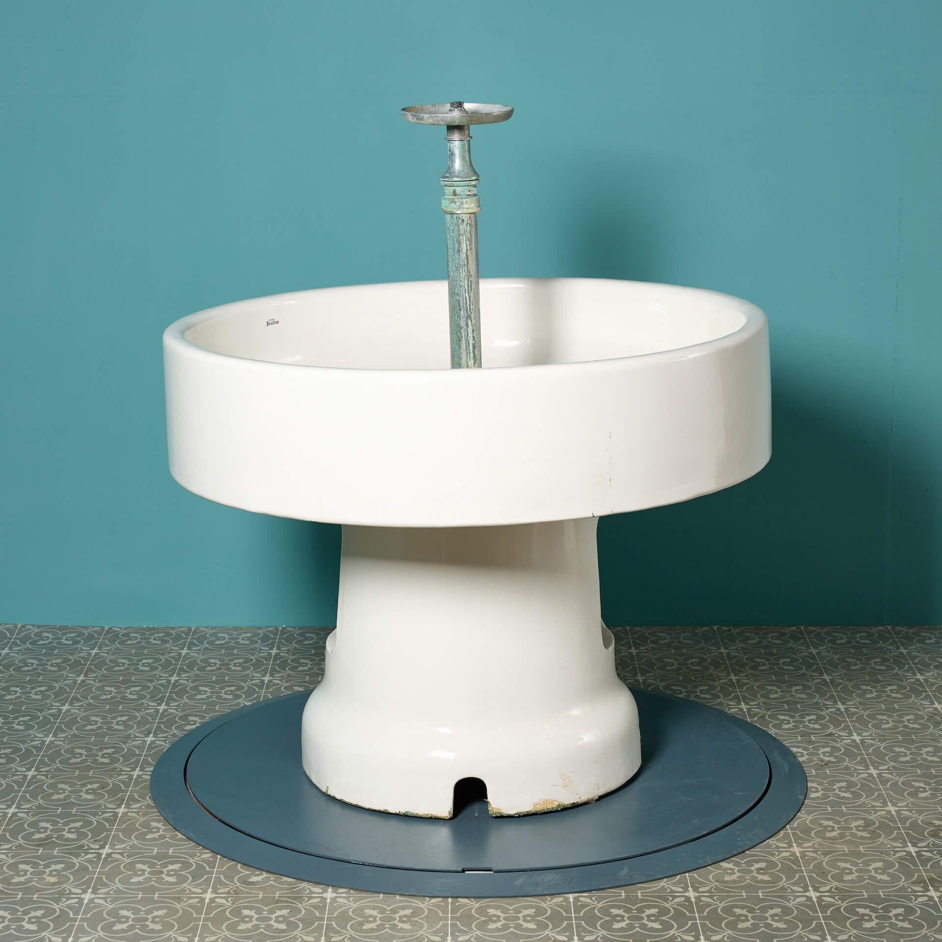 English Large Freestanding Circular Sink by Royal Doulton For Sale