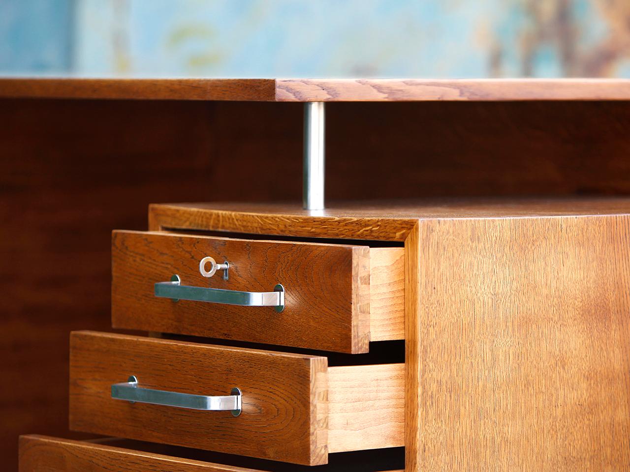 Large Freestanding Functionalist Desk, Jiri Kroha, 1930s For Sale 1