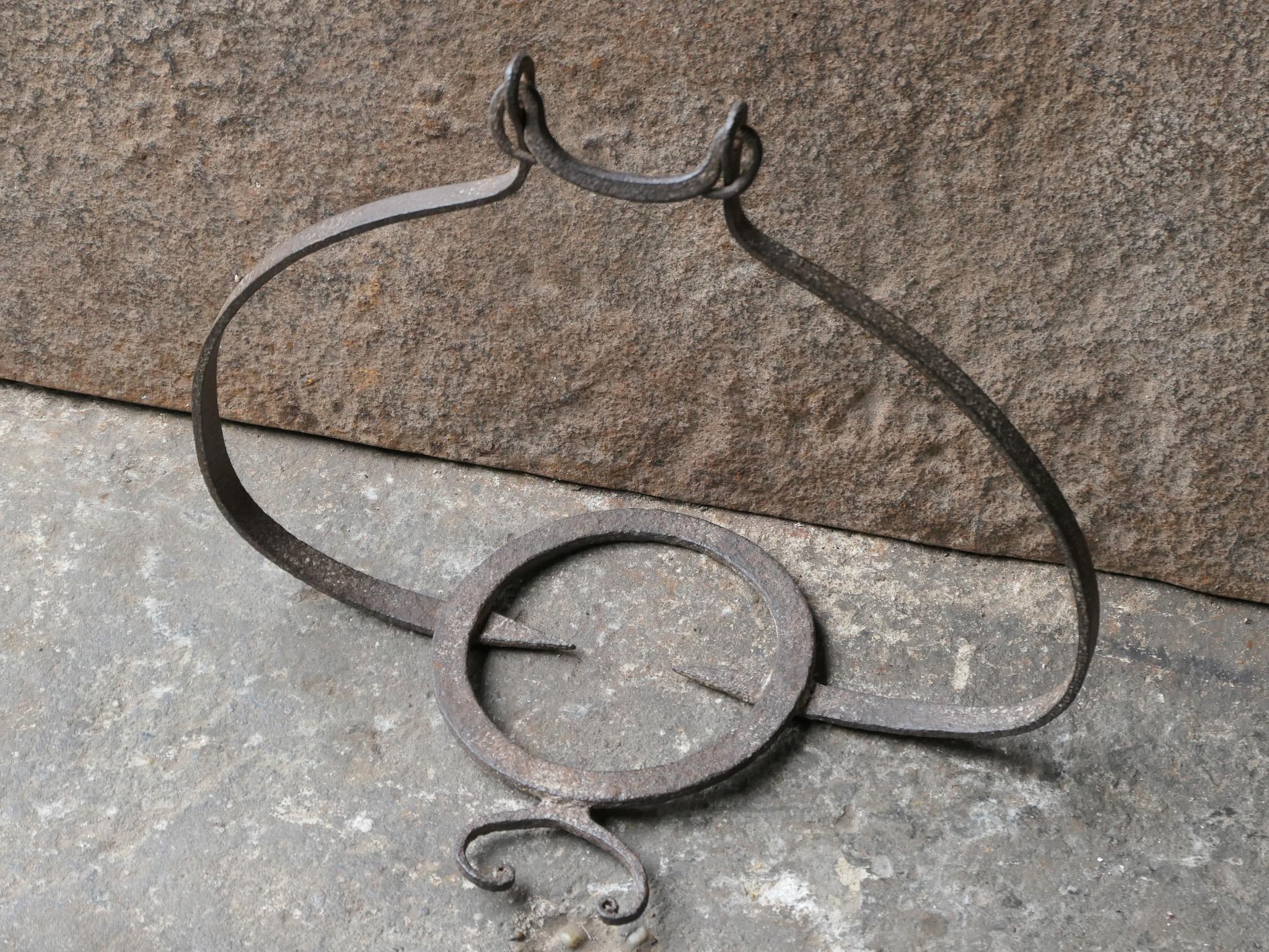 Wrought Iron Large French 17th Century Louis XIV Period Hanging Trivet For Sale