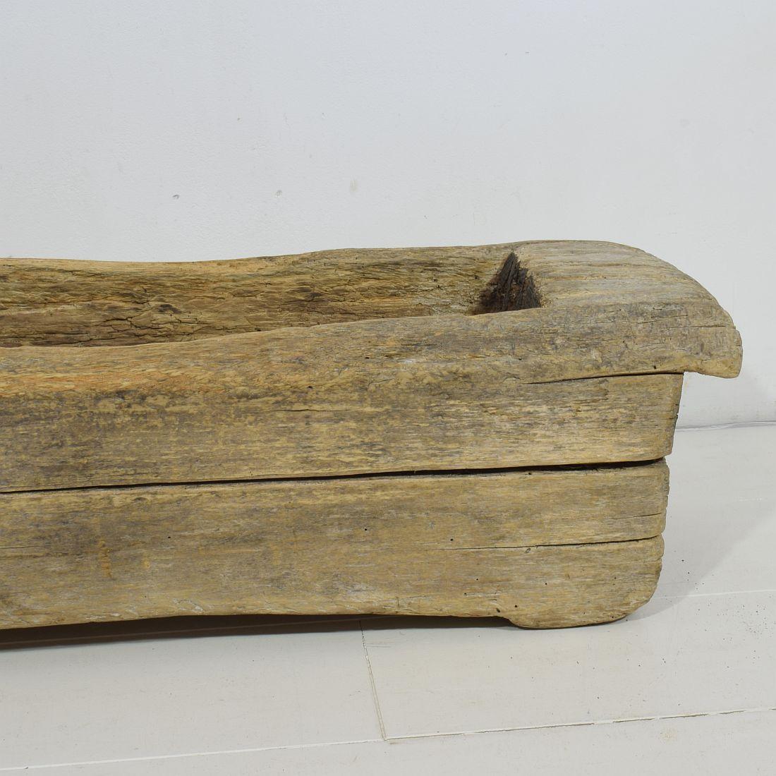 Large French 18/ 19th Century, Carved Wooden Bowl / Sink 2