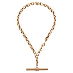 Large French 18kt Rose Gold Watch Chain Necklace