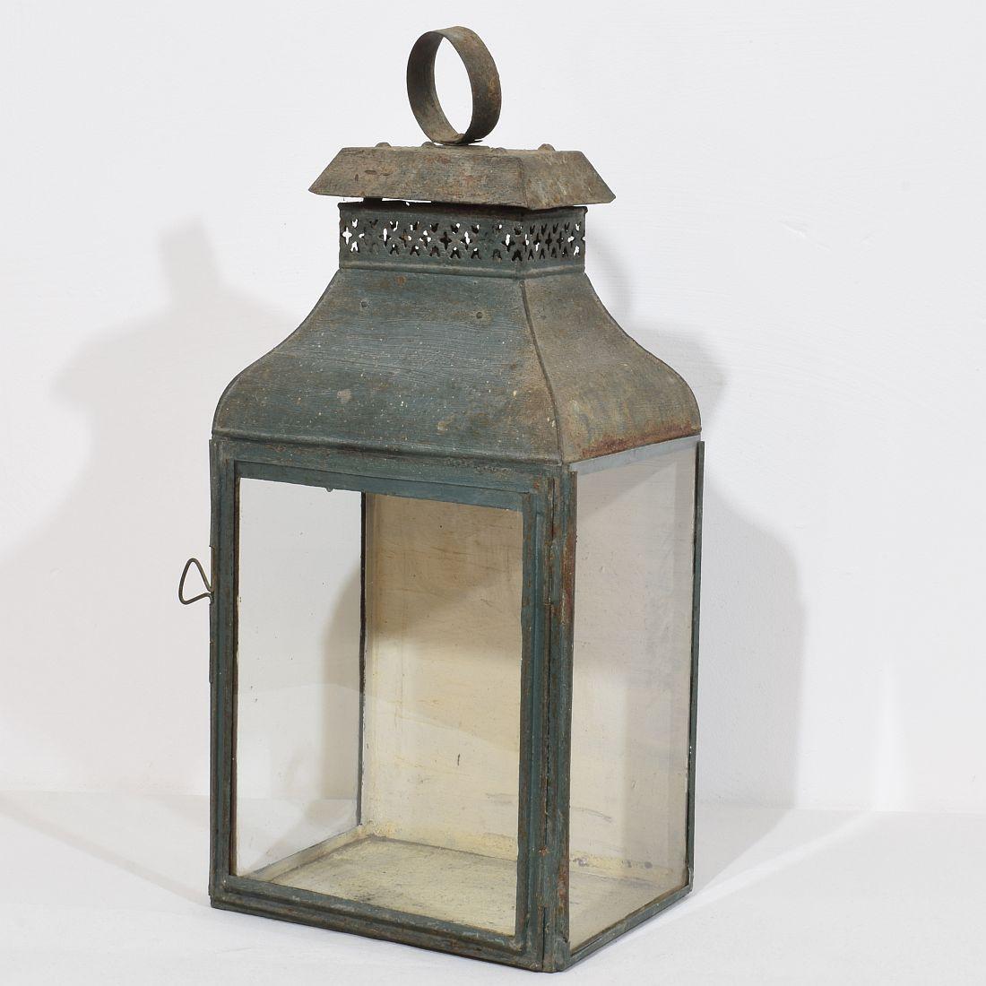Iron Large French, 18th/19th Century Metal Lantern For Sale