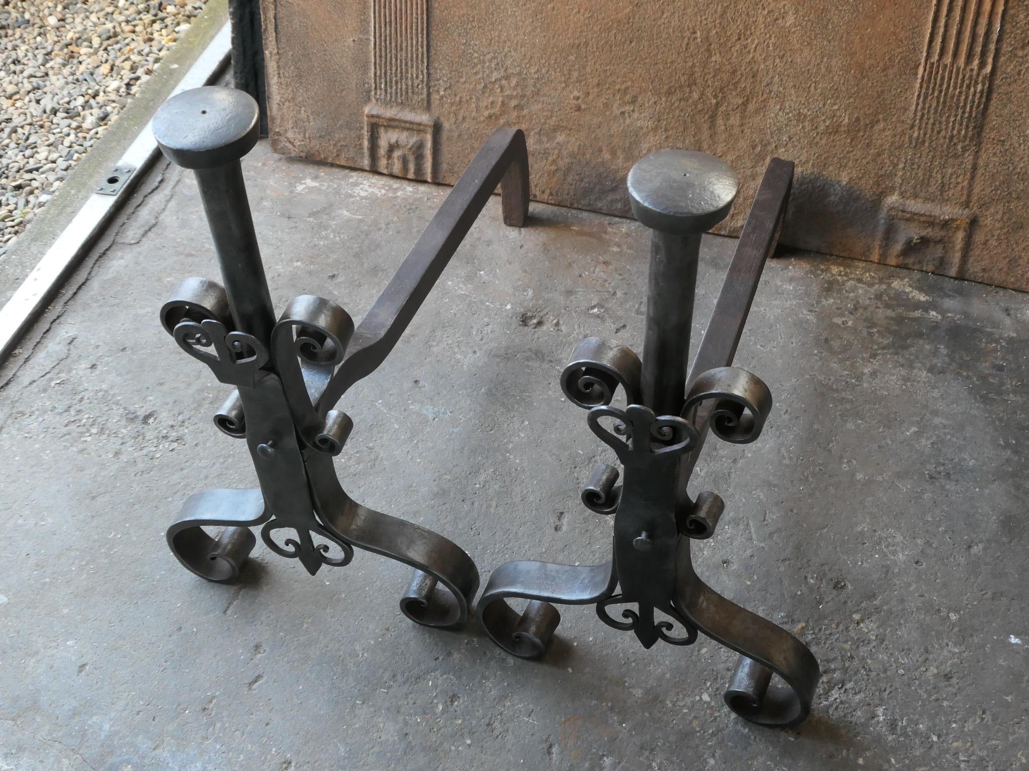 Large French 18th Century Andirons or Landiers For Sale 11