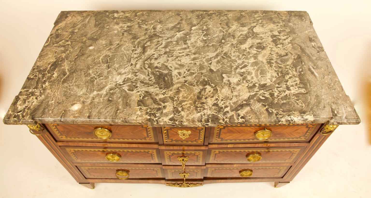 Large French 18th Century Louis XVI Marquetry Commode or Chest of Drawers 7