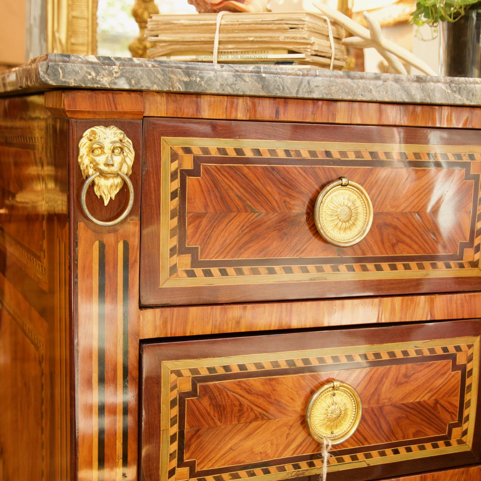 Large French 18th Century Louis XVI Marquetry Commode or Chest of Drawers 10