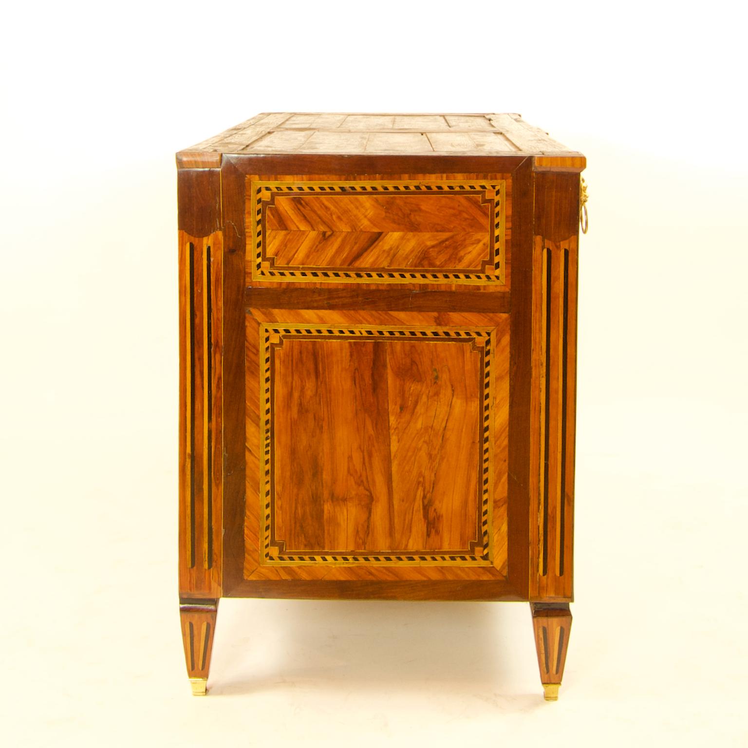 Late 18th Century Large French 18th Century Louis XVI Marquetry Commode or Chest of Drawers