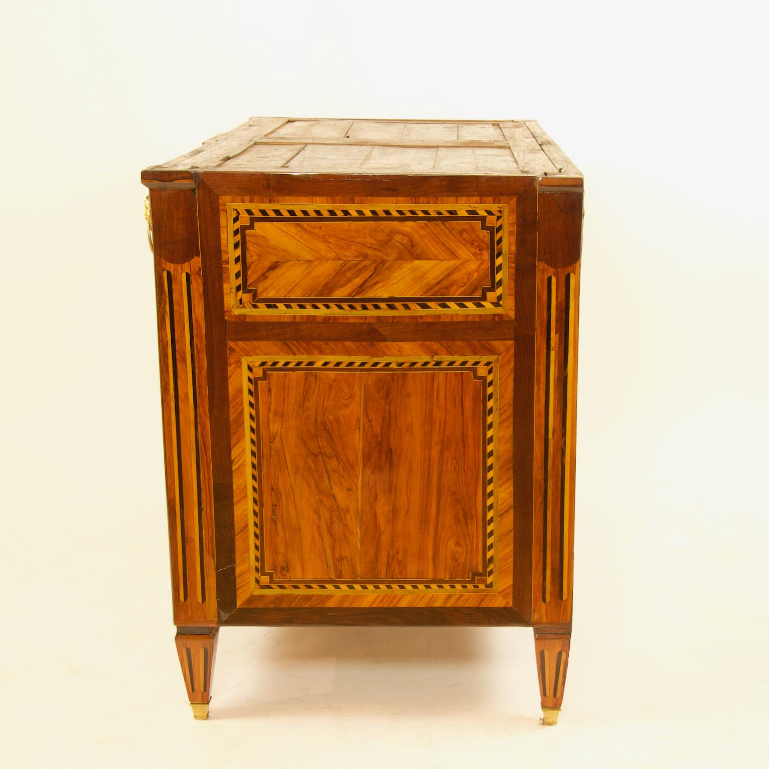 Large French 18th Century Louis XVI Marquetry Commode or Chest of Drawers 1