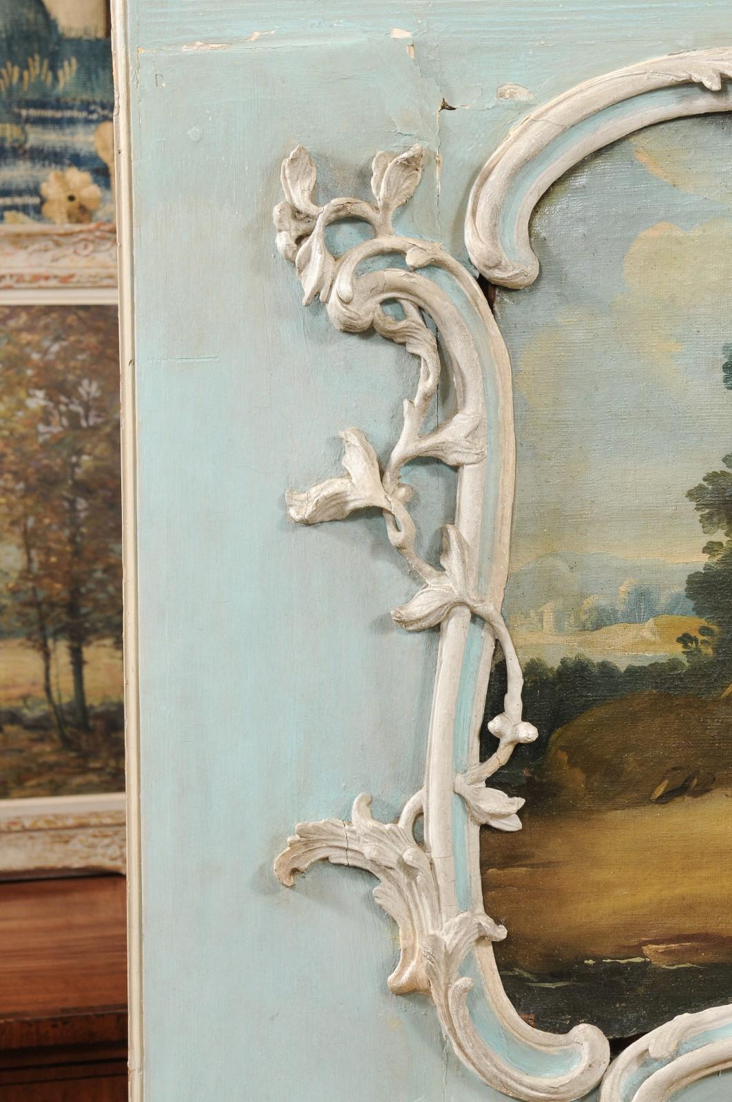 Grande specchio francese Regence Trumeau del 18° secolo con olio in vendita 10