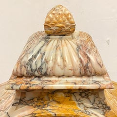 Large French 19 Century Carved Marble Mantel Clock