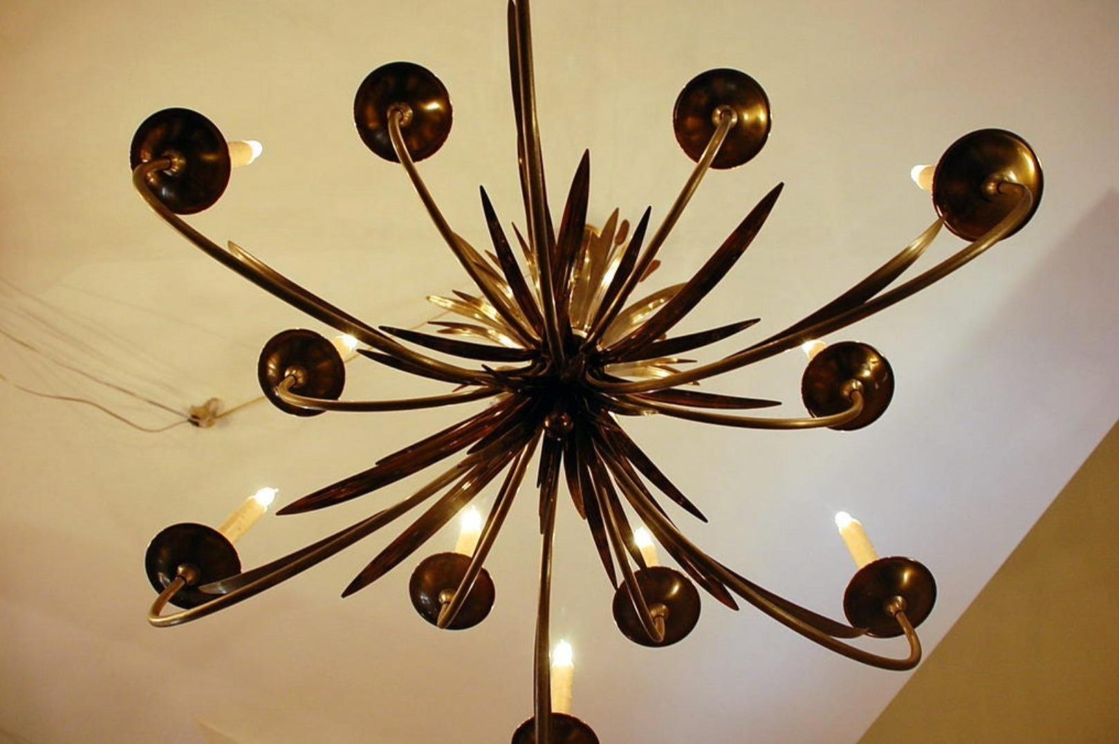 Mid-20th Century Large French 1960s Chandelier by Maison Charles, Paris For Sale