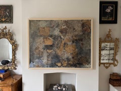 1960s French Mixed Media Abstract Painting: Découpage & Hand-Painted