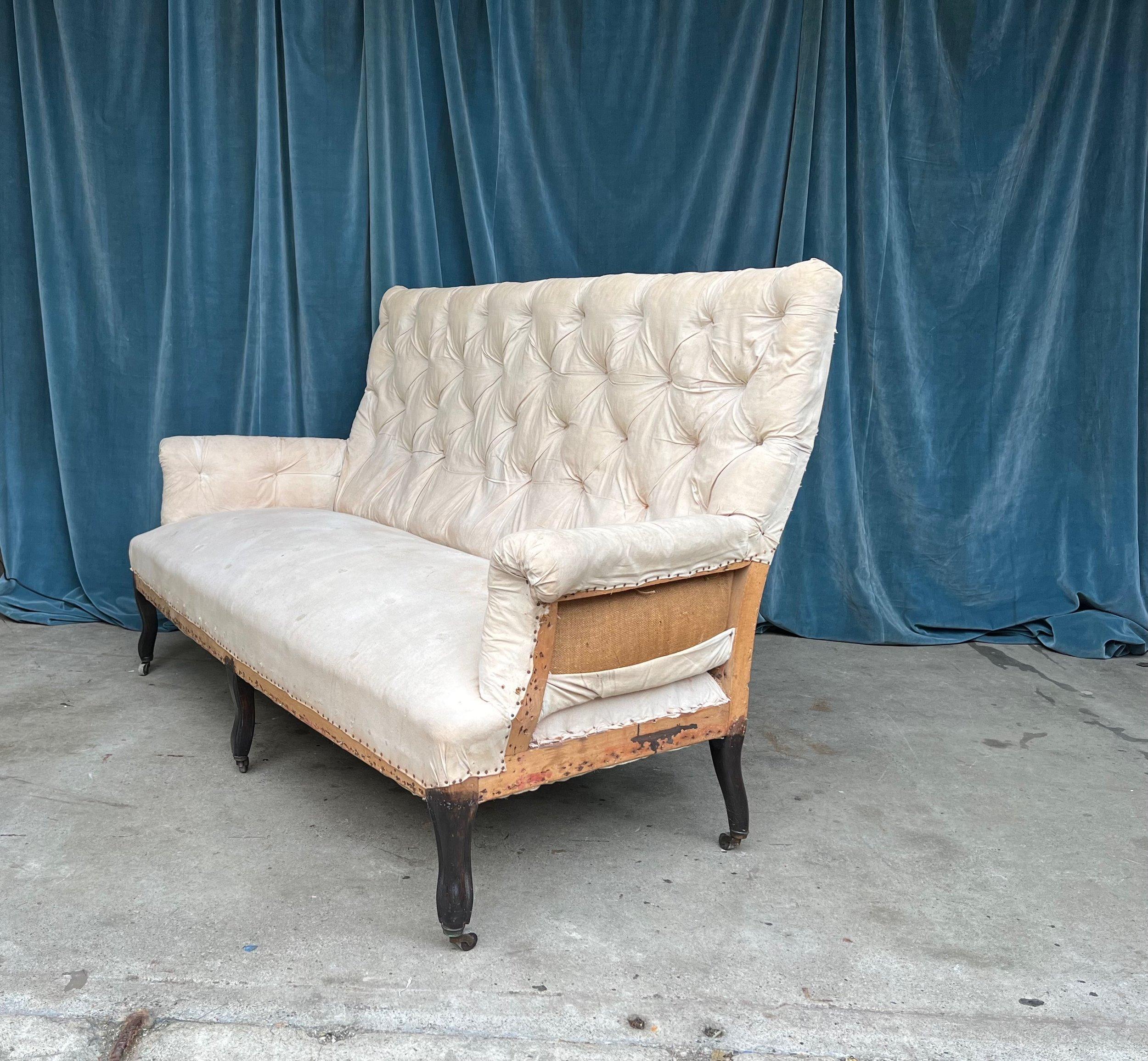 Large French 19th C Napoleon III Tufted Sofa For Sale 3