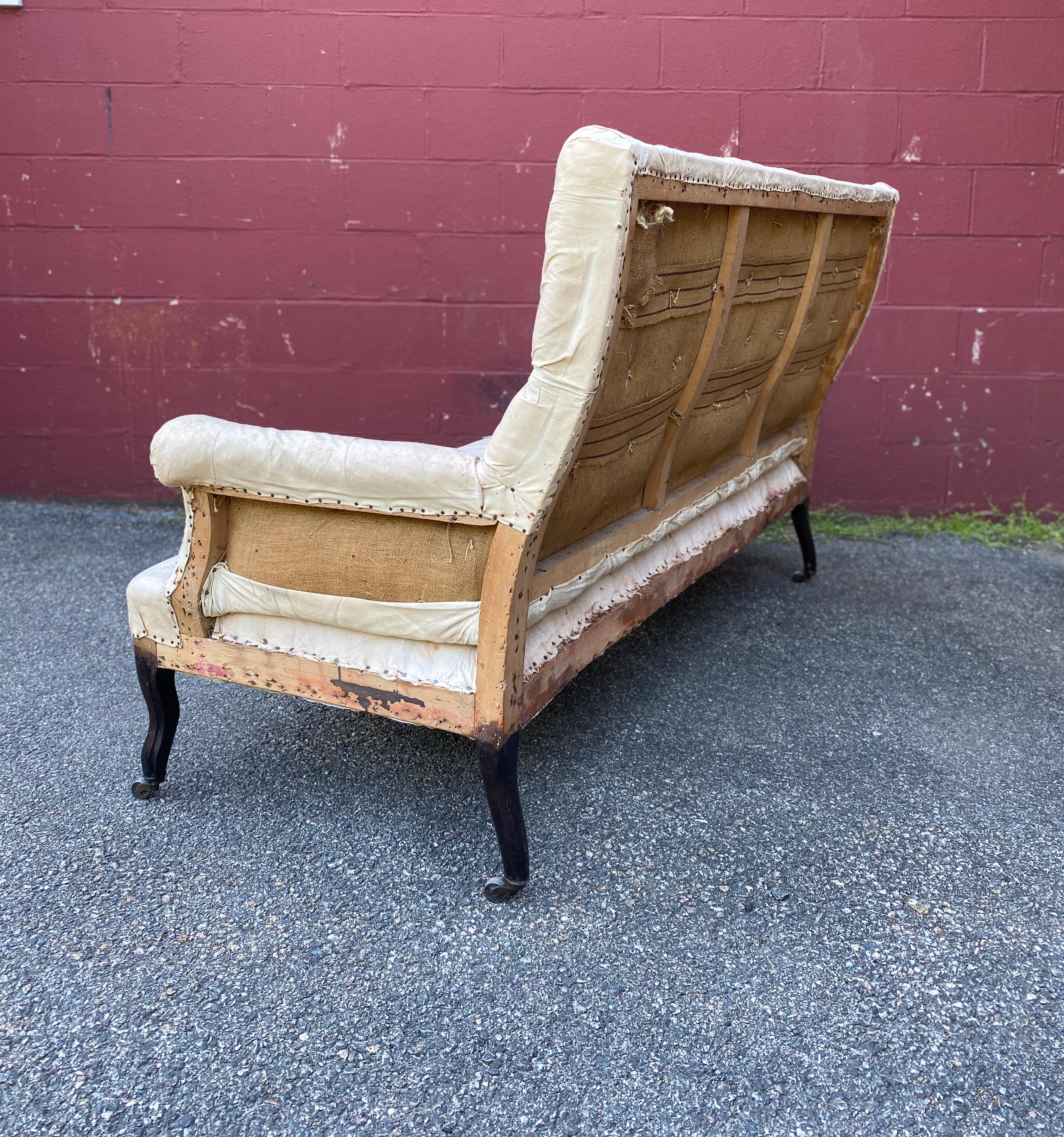 Large French 19th C Napoleon III Tufted Sofa For Sale 3