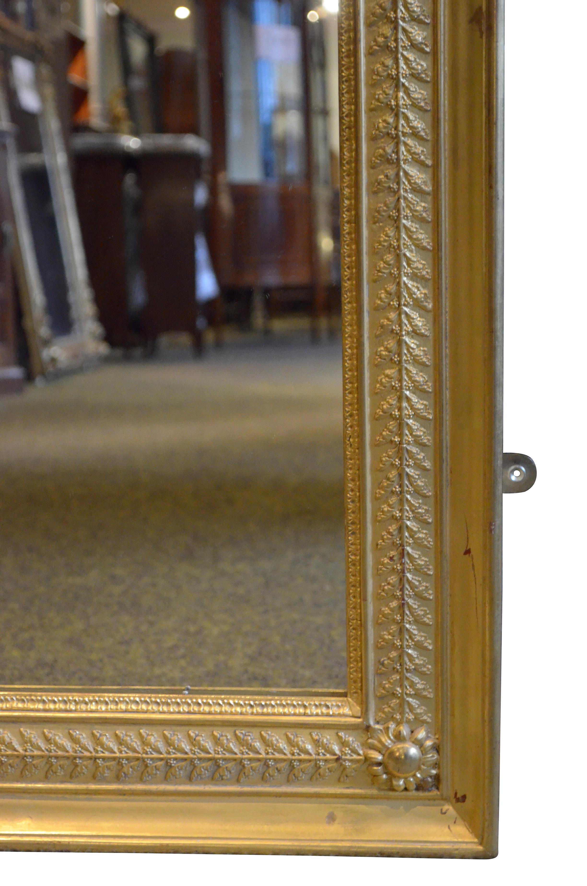 Große Französisch 19. Jahrhundert Antique Giltwood Wandspiegel H158cm im Angebot 3