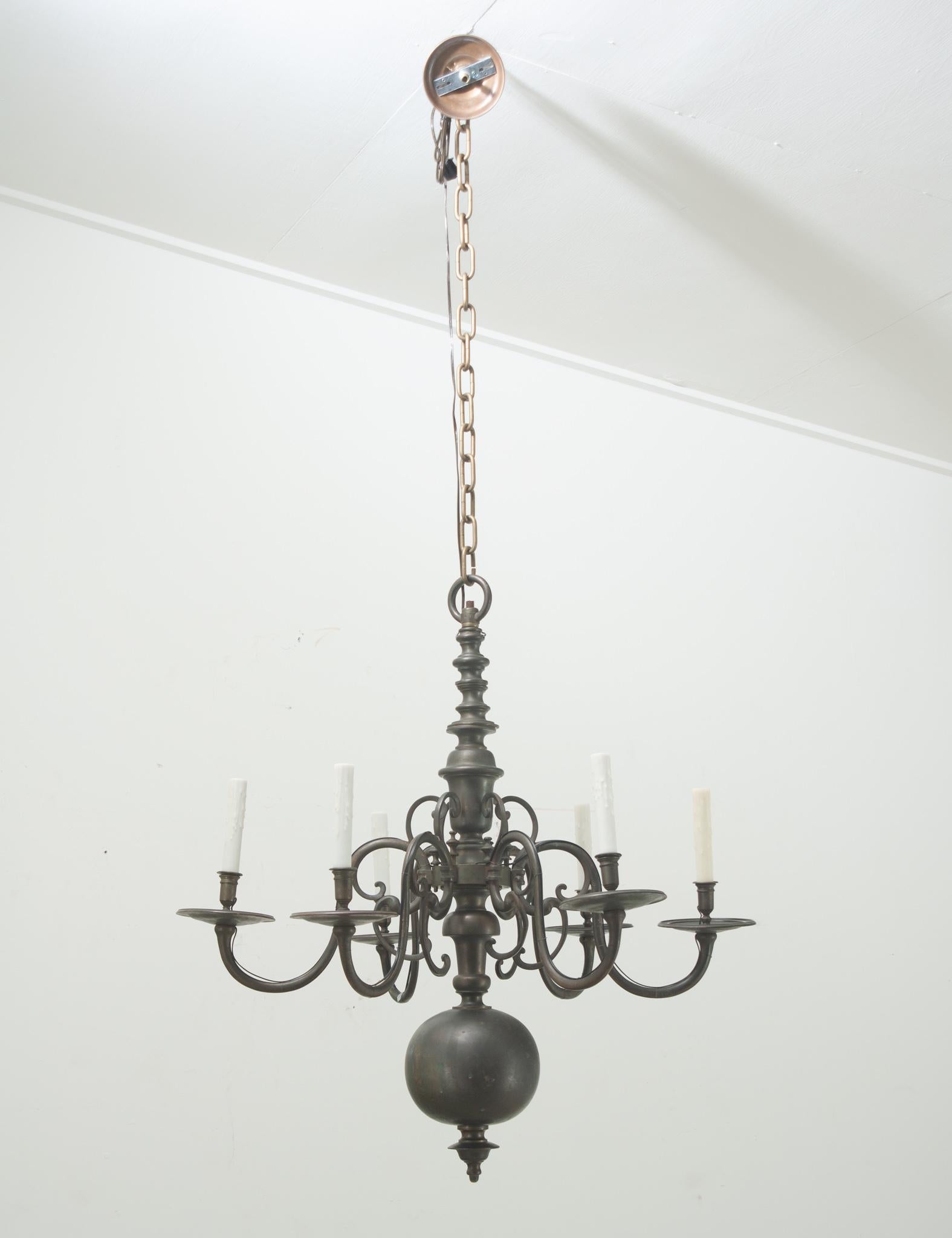 Other Large French 19th Century Brass Chandelier For Sale