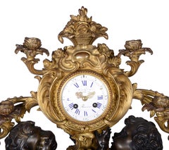 Large French 19th Century Bronze Cherub Clock