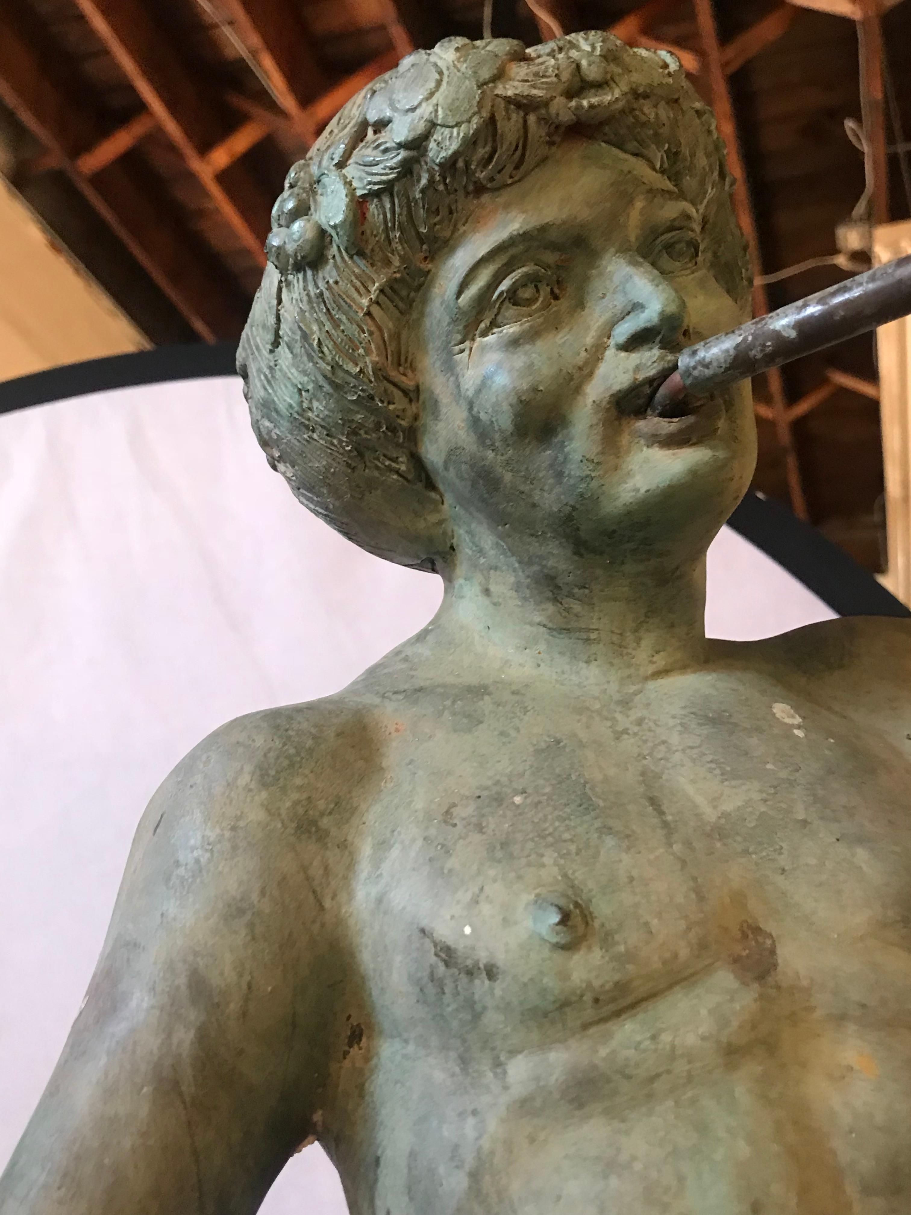 Large French 19th Century Bronze Figure of a Naked Pan In Fair Condition In Stamford, CT