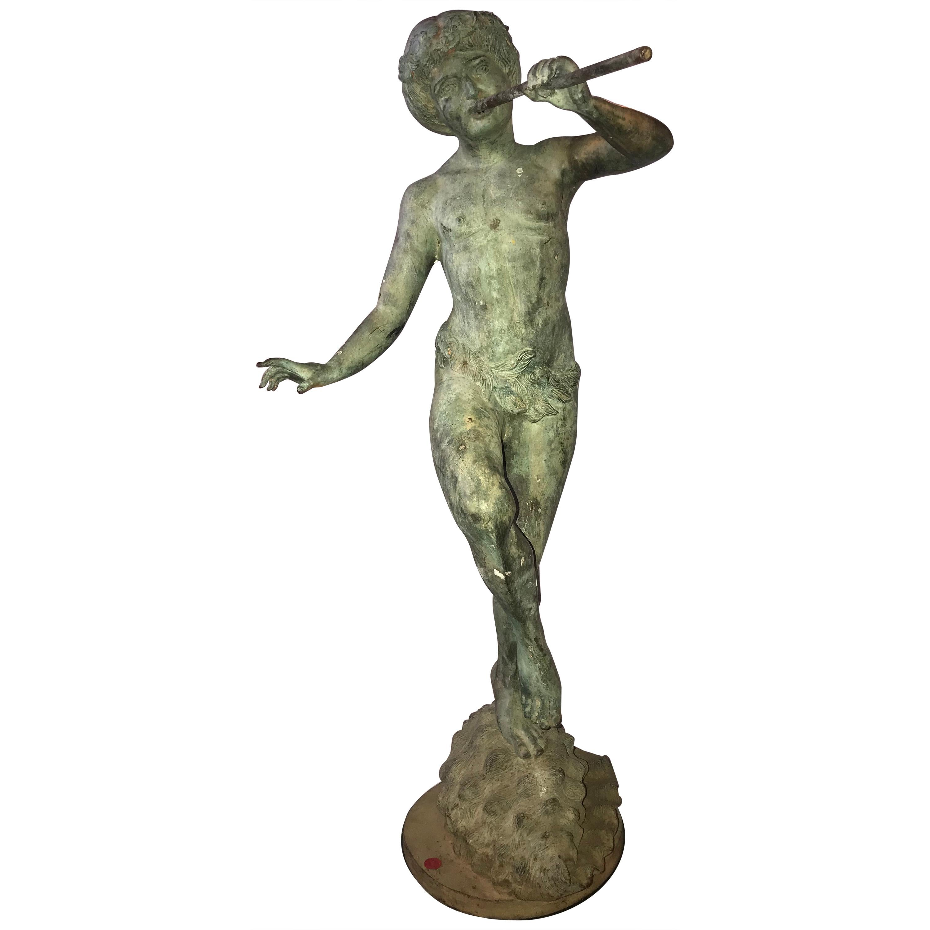 Large French 19th Century Bronze Figure of a Naked Pan