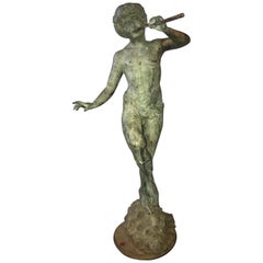 Large French 19th Century Bronze Figure of a Naked Pan