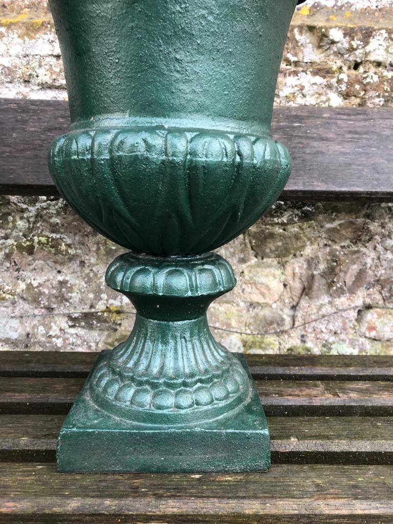 Large French 19th Century Cast Iron Campana Urns For Sale 1