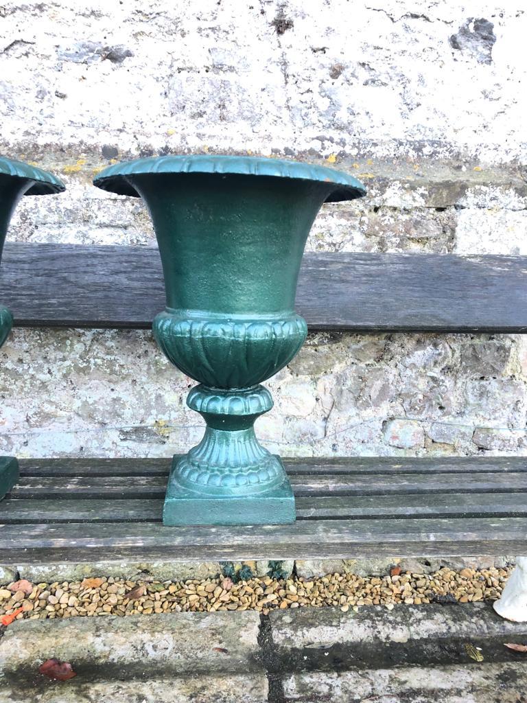 Large French 19th Century Cast Iron Campana Urns For Sale 3