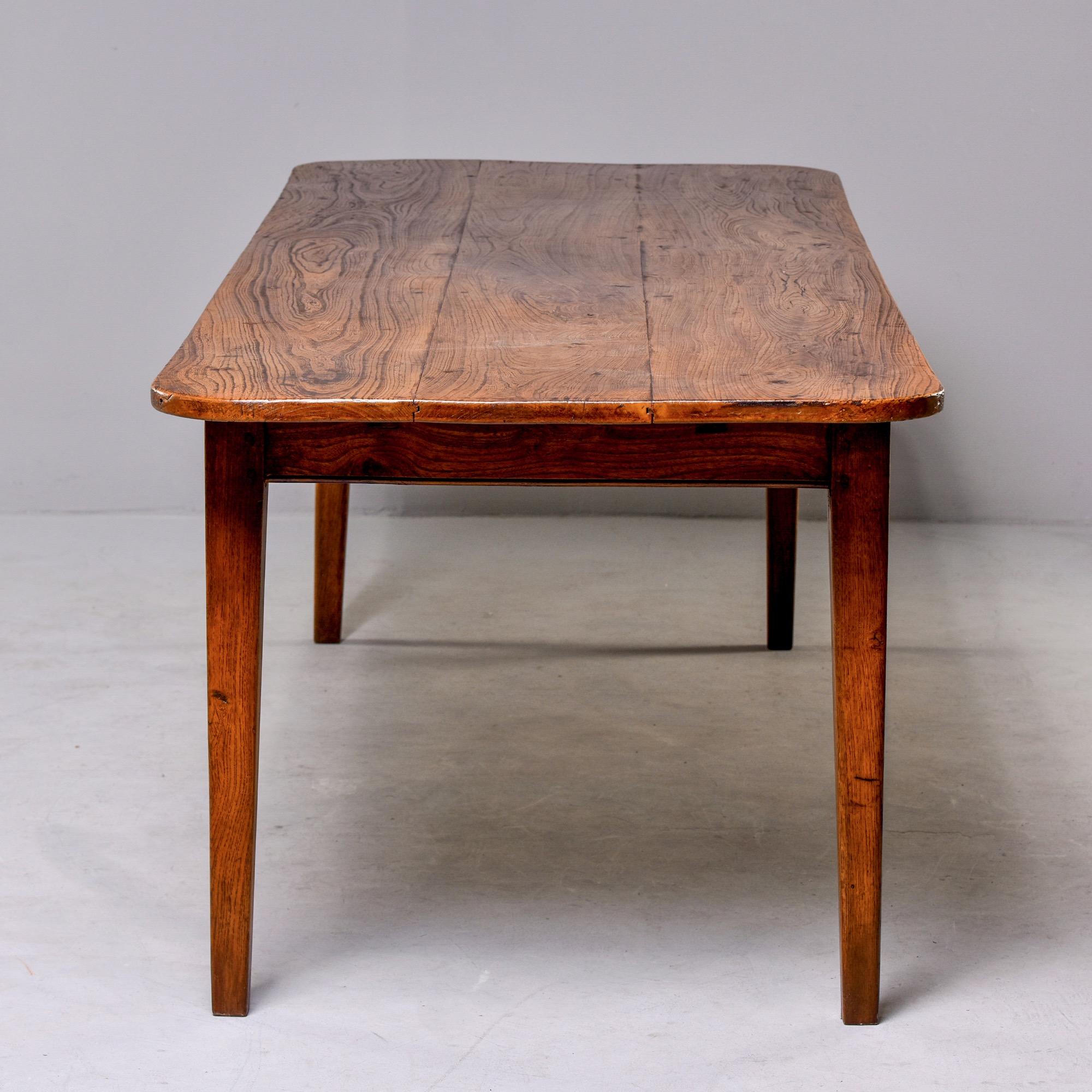Large French 19th Century Elm Dining Table 1