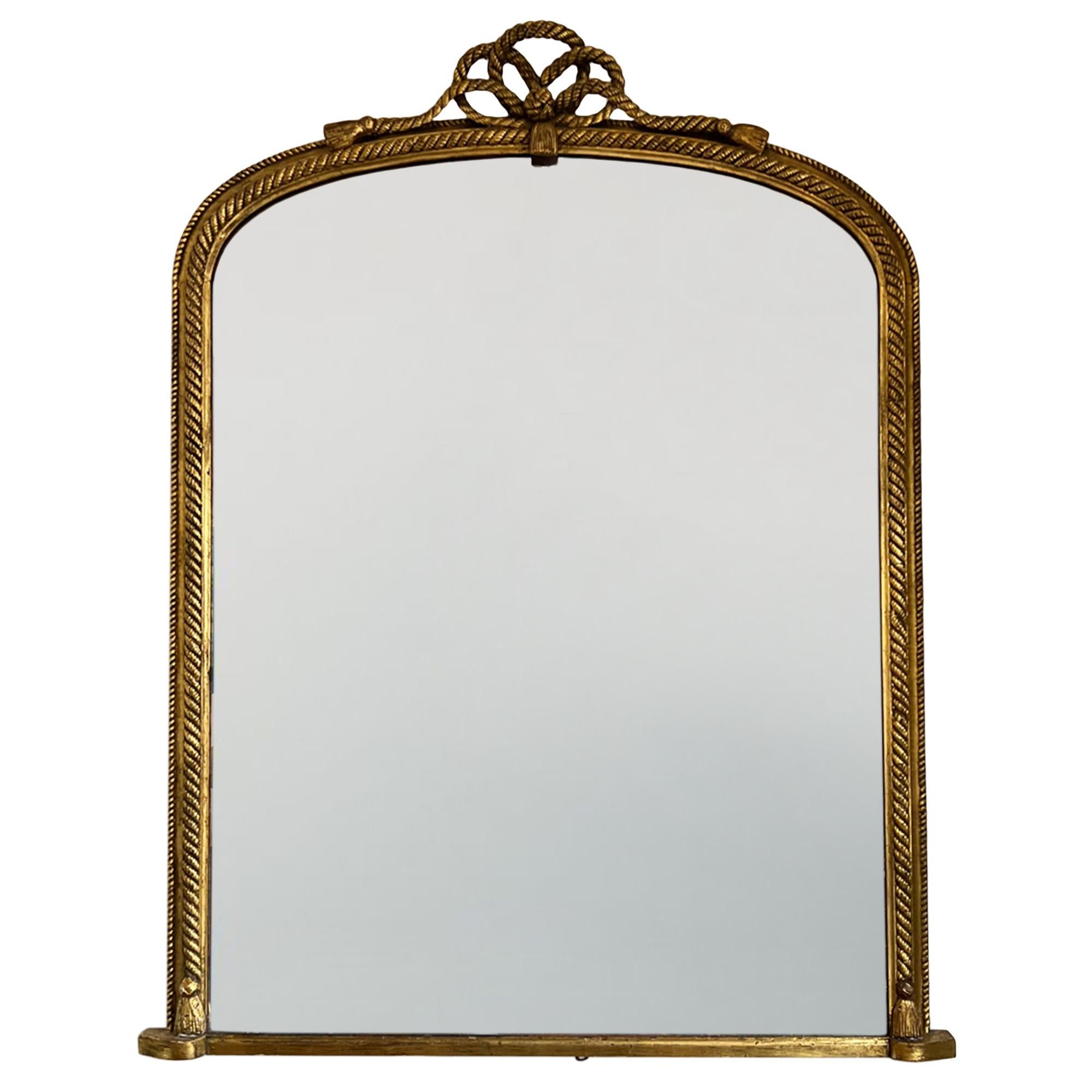 Large French 19th Century Giltwood Overmantle Mirror 2