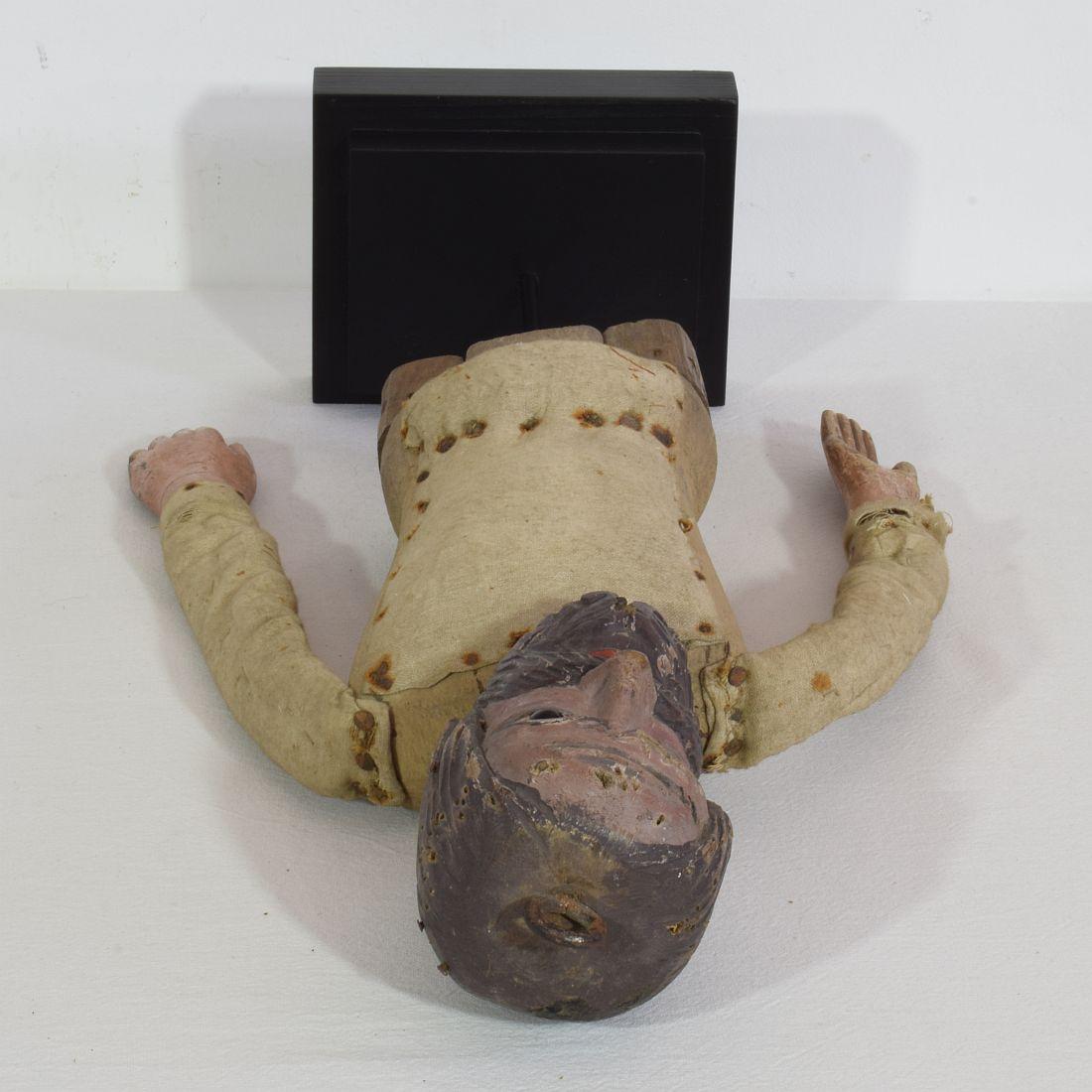 Grand fragment de Marionette en bois sculpté à la main du 19ème siècle, France en vente 12