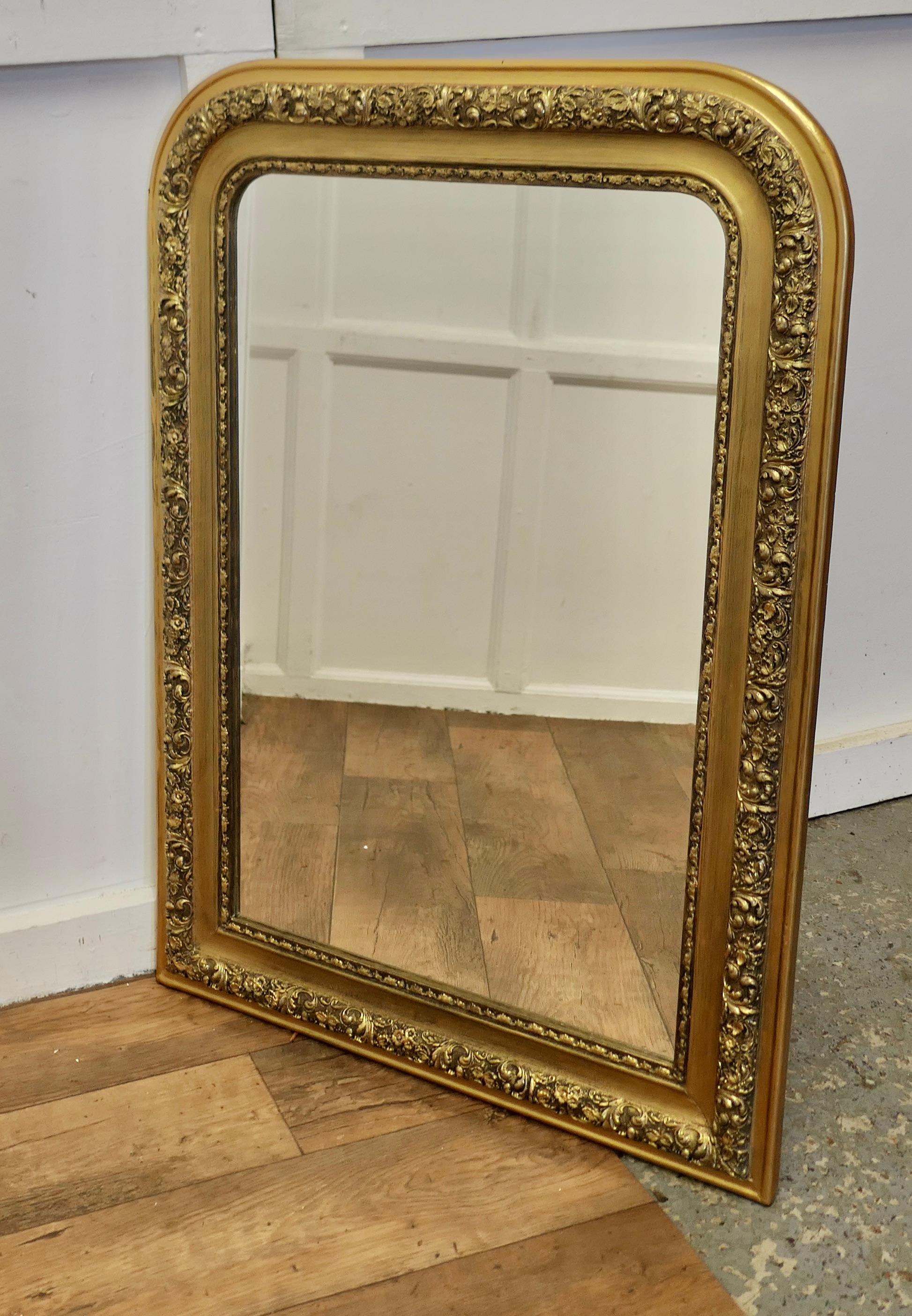 Large French 19th Century Louis Philippe Gold Mirror    In Good Condition For Sale In Chillerton, Isle of Wight